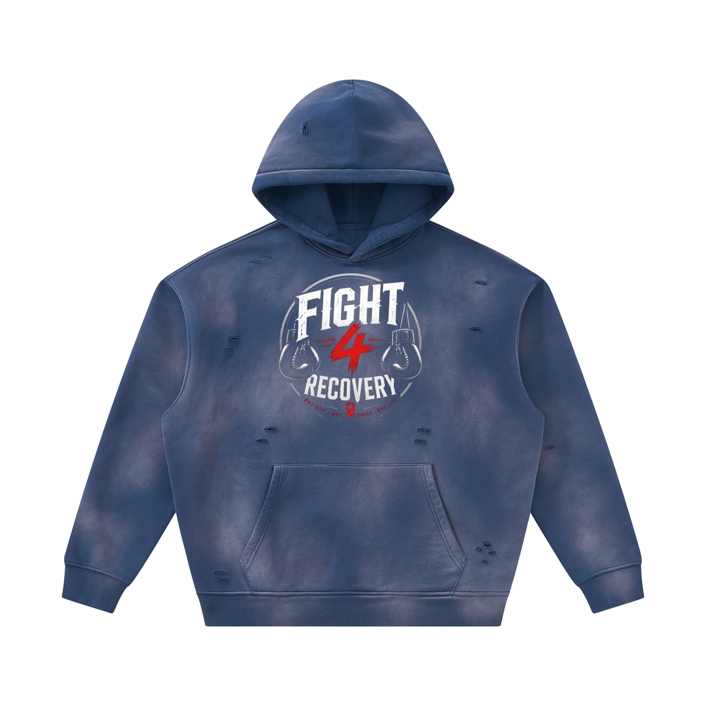 Unisex Sunfade Frayed Fleece Hoodie