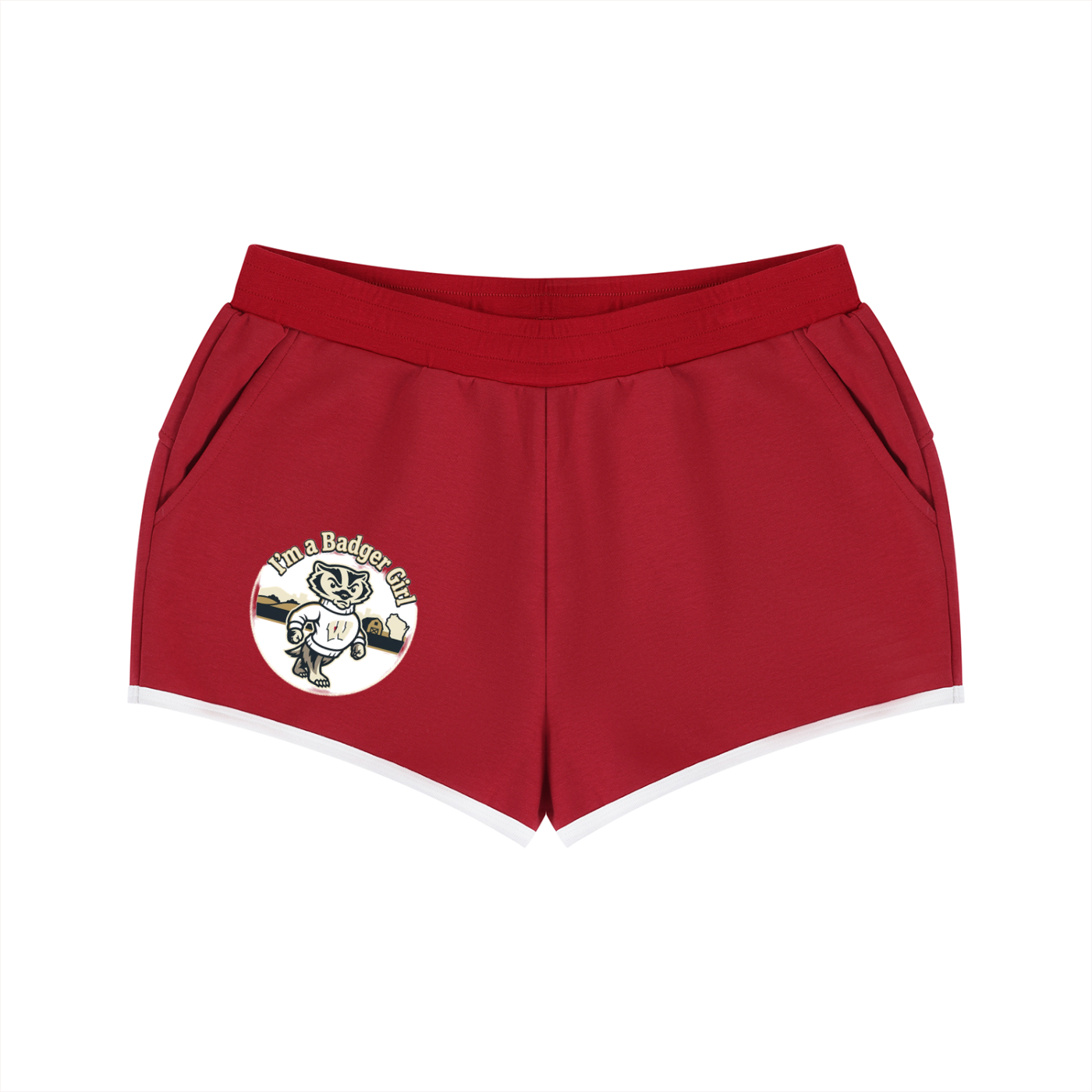 Women's Retro Contrast Im A Badger Girl Shorts
