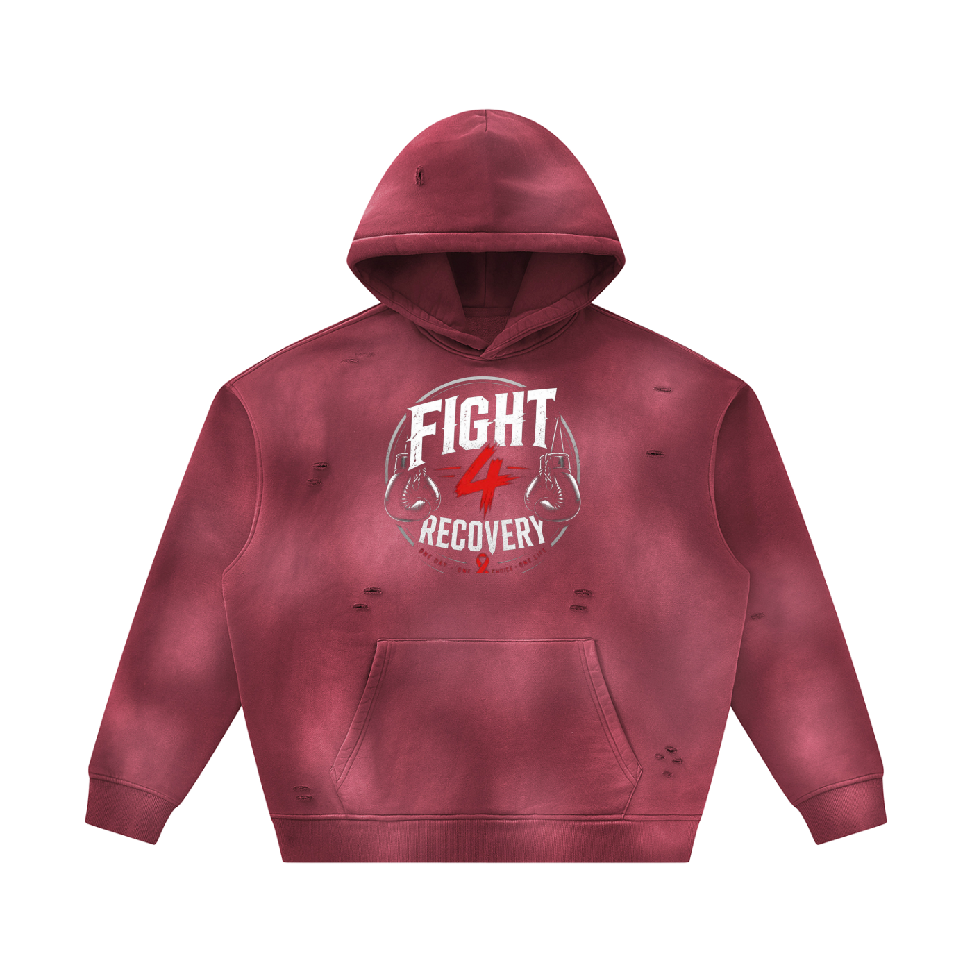 Unisex Sunfade Frayed Fleece Hoodie