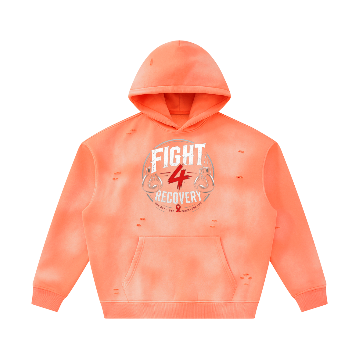 Unisex Sunfade Frayed Fleece Hoodie