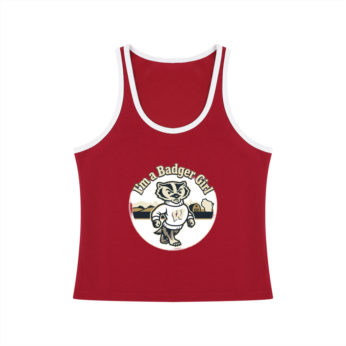 Women's I am a Badger Girl Cropped Tank Top